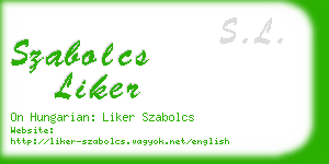 szabolcs liker business card